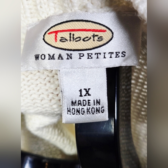 Vintage Talbots Cable Knit Preppy Academia Heritage V-Neck Sweater, 1X - Picture 2 of 3